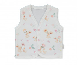 Детски дрешки Bebetto My Sun T4296 - Памучен елек, момиче, 18-24 м., 92 см., екрю