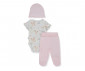 Детски дрешки Bebetto My Sun T4302P - Комплект боди с къс ръкав, ританки и шапка, момиче, 6-9 м., 74 см., розов thumb 2