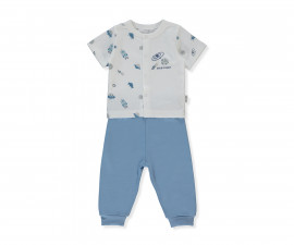 Детски дрешки Bebetto To Space F1514 - Пижама 2 части интерлок, момче, 1-3 м., 62 см., индиго