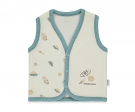 Детски дрешки Bebetto To Space T4268GP - Памучен елек, момче, 18-24 м., 92 см., петролен