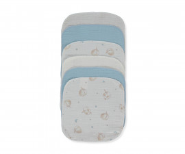 Детски дрешки Bebetto Pillowy C1190B - Бебешки муселинови кърпички, 6 бр., момче, 0-1 г., 20х20 см., син