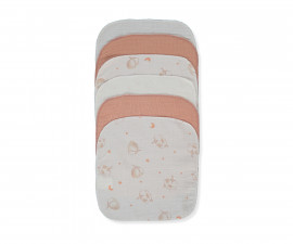 Детски дрешки Bebetto Pillowy C1190BR - Бебешки муселинови кърпички, 6 бр., момиче, 0-1 г., 20х20 см., керемиден