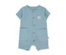 Детски дрешки Bebetto Pillowy K5194B - Летен къс гащеризон, момче, 12-18 м., 86 см., син