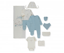 Детски дрешки Bebetto Pillowy Z1089B - Комплект за изписване 10 части, момче, 0-3 м., 62 см., син