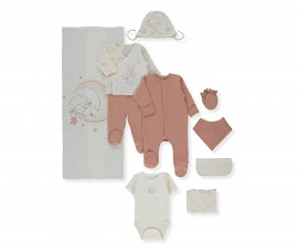 Детски дрешки Bebetto Pillowy Z1089BRR - Комплект за изписване 10 части, унисекс, 0-3 м., 62 см., керемиден