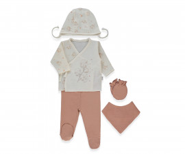 Детски дрешки Bebetto Pillowy Z1090BRR - Комплект за изписване 5 части, унисекс, 0-3 м., 62 см., керемиден