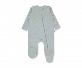 Детски дрешки Bebetto Flower Garden T4199 - Гащеризон с ходило и цип, момиче, 6-9 м., 74 см., мента