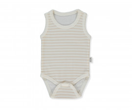 Детски дрешки Bebetto Happy Animal T4183BE - Боди без ръкав, унисекс, 9-12 м., 80 см., бежов