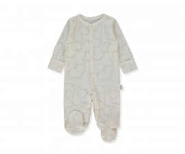 Детски дрешки Bebetto Happy Animal T4185BE - Гащеризон с ходило, унисекс, 6-9 м., 74 см., бежов