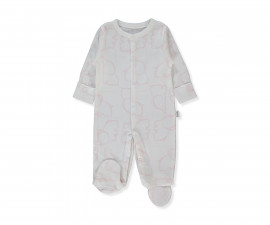 Детски дрешки Bebetto Happy Animal T4185P - Гащеризон с ходило, момиче, 6-9 м., 74 см., розов