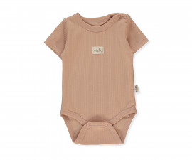 Детски дрешки Bebetto Organic Be Nature T4122BRR - Боди с къс ръкав, унисекс, 9-12 м., 80 см., керемиден