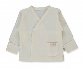 Детски дрешки Bebetto Organic Be Nature T4270E - Камизолка с прихлупване, унисекс, 0-3 м., 62 см., екрю