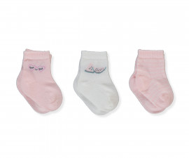 Детски дрешки Bebetto S733P - Бебешки чорапи 3 чифта, момиче, 0-6 м., розов
