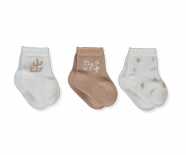 Детски дрешки Bebetto S739BR - Бебешки чорапи 3 чифта, момче, 0-6 м., кафяв