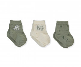 Детски дрешки Bebetto S739K - Бебешки чорапи 3 чифта, момче, 0-6 м., каки