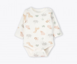 Детски дрешки Bebetto Free Animals T4320 - Боди с дълъг ръкав, унисекс, 0-12 м.