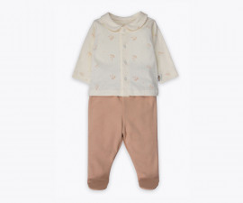 Детски дрешки Bebetto Organic Welcome Baby F1531BE - Пижама интерлок 2 части, унисекс, 0-6 м.