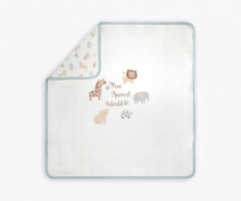 Детски дрешки Bebetto Free Animals B891M - Двулицево бебешко одеяло, унисекс, 80x85 см.