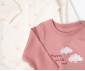 Детски дрешки Bebetto Organic Welcome Baby Z1163DR - Комплект боди с дълъг ръкав, гащеризон с ходило и шапка, момиче, 0-6 м. thumb 2