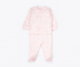 Детски дрешки Bebetto Rabbit And Carrots F1535 - Пижама интерлок 2 части, момиче, 0-9 м.