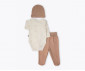 Детски дрешки Bebetto Organic Welcome Baby T4390BE - Комплект боди с дълъг ръкав, ританки и шапка, унисекс, 0-6 м. thumb 2