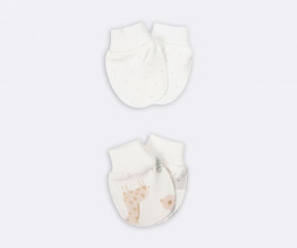 Детски дрешки Bebetto Free Animals C1241M - Бебешки ръкавички 2 чифта, унисекс, 0-3 м.