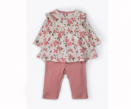 Детски дрешки Bebetto Beautiful F1543DR - Пижама интерлок 2 части, момиче, 3-24 м.
