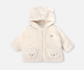 Детски дрешки Bebetto Teddy/26 K5566E - Плюшено яке с качулка и цип, унисекс, 6-36 м.