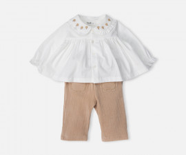Детски дрешки Bebetto Shining Girl K5592 - Комплект блуза с дълъг ръкав и панталон, момиче, 3-24 м.