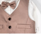 Детски дрешки Bebetto Elegant Man K5617 - Комплект риза с дълъг ръкав и папийонка, елек и панталон, момче, 3-24 м. thumb 2