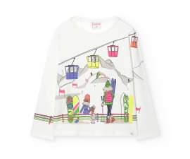 Boboli Snow Time 419105-1111 - Тениска с дълъг ръкав, момиче, 7-12 г.