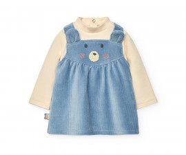 Boboli Snow Land 112026/8140 - Комплект боди с дълъг ръкав и сукман, момиче, 3-9 м.