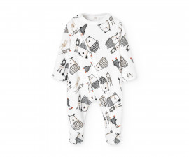 Boboli Doudou Friends 122083/9689 - Бебешки гащеризон с ходило и цип, унисекс, 1-6 м.