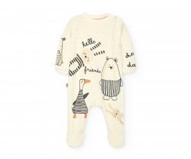 Boboli Doudou Friends 122094/1111 - Бебешки плюшен гащеризон с ходило, унисекс, 1-6 м.