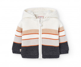 Boboli Doudou Friends 122106/1111 - Ватирано плетено яке с качулка и цип, унисекс, 3-9 м.