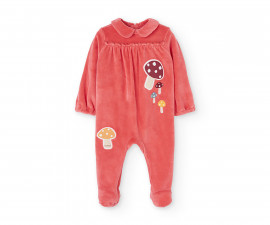 Boboli Magic Forest 132073/3917 - Бебешки плюшен гащеризон с ходило, момиче, 1-6 м.