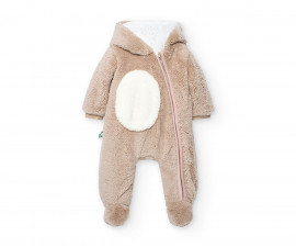 Boboli Cozy Winter 142007/7441 - Ватиран плюшен гащеризон с качулка и ходило, унисекс, 1-6 м.