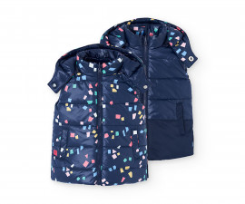 Boboli Bright Spots 202194/2440 - Двулицев ватиран елек, момиче, 12 м.-6 г.