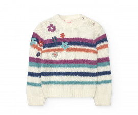 Boboli Meadows Flowers 222006/1111 - Пуловер с апликации, момиче, 12 м.-6 г.