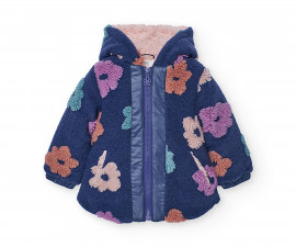 Boboli Meadows Flowers 222163/9760 - Жакардово палто с качулка с флорален принт, момиче, 12 м.-6 г.