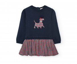 Boboli Chic Tour 702245/2440 - Комбинирана рокля с дълъг ръкав, момиче, 12 м.-6 г.