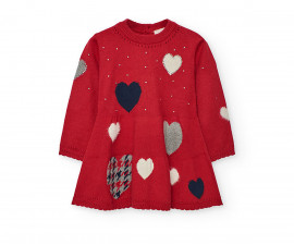Boboli Chic Tour 702256/3870 - Плетена рокля с дълъг ръкав, момиче, 12 м.-6 г.