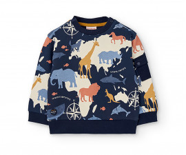 Boboli Arround the World 302049/9718 - Суитшърт с принт, момче, 12 м.-6 г.