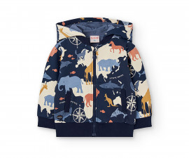 Boboli Arround the World 302151/9718 - Суитшърт с качулка и цип, момче, 12 м.-6 г.