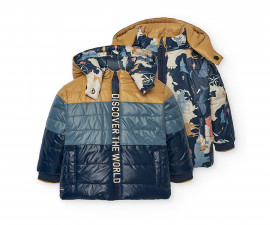 Boboli Arround the World 302173/2440 - Двулицево ватирано яке с качулка и цип, момче, 12 м.-6 г.