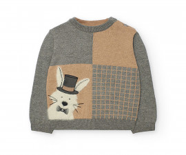 Boboli Rabbit Time 712077/8125 - Пуловер, момче, 12 м.-6 г.