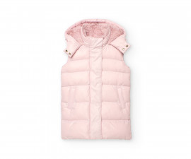 Boboli B&W Garden 402219/3678 - Ватиран елек с качулка и цип, момиче, 6-12 г.