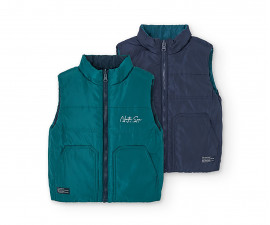 Boboli Go with the Flow 502164/4733 - Двулицев ватиран елек с цип, момче, 7-12 г.