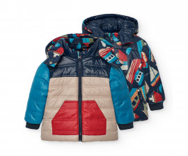 Boboli North Sailor 322153/9724 - Двулицево ватирано яке с качулка и цип, момче, 12 м.-6 г.