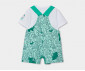 Boboli Flowers in the Jungle 233020/9839 - Комплект тениска с къс ръкав и къс гащеризон с презрамки, момче, 3-12 м. thumb 2